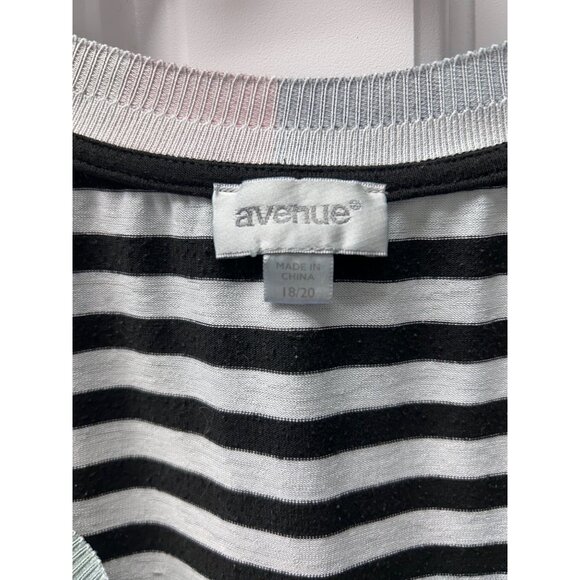 Avenue Womens Striped Sleeveless Top 18/20 Multicolor Neck Trim Polyester/Rayon/ - Picture 4 of 8